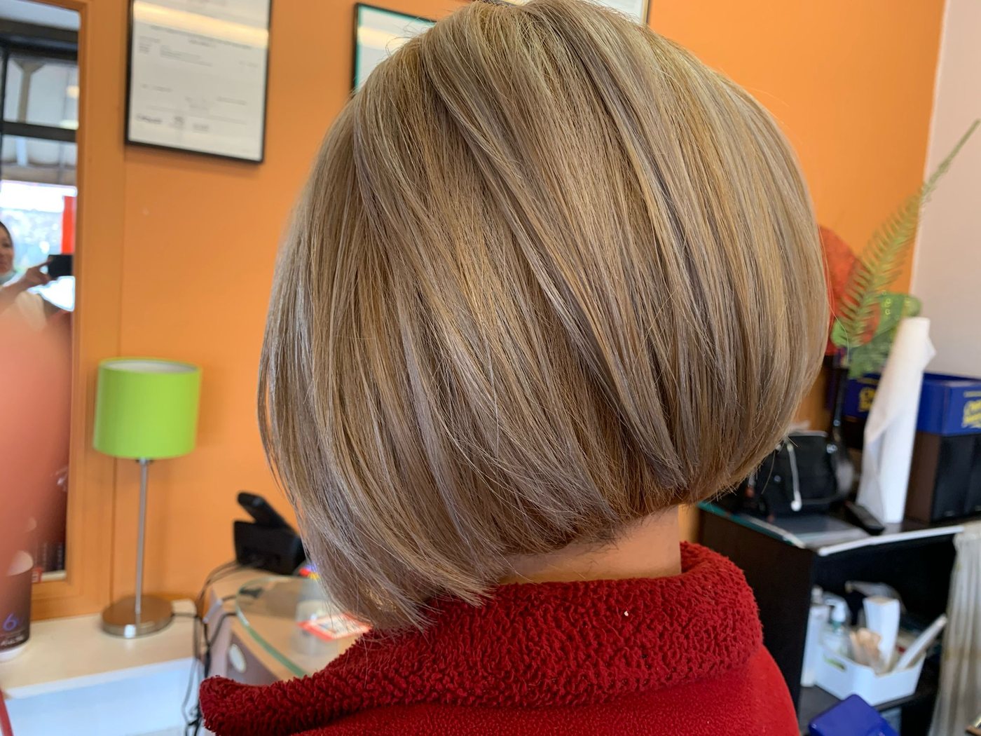 Warm blonde bob